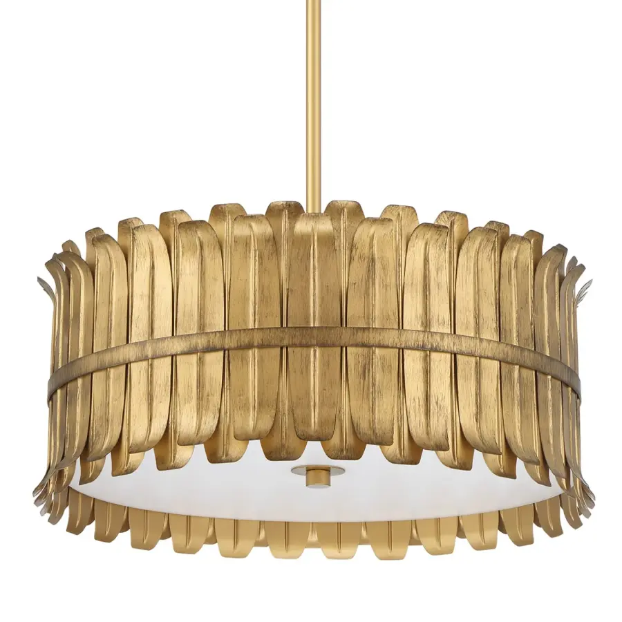 Valdaz Three Light Pendant in Brushed Luxe Gold - Image 8