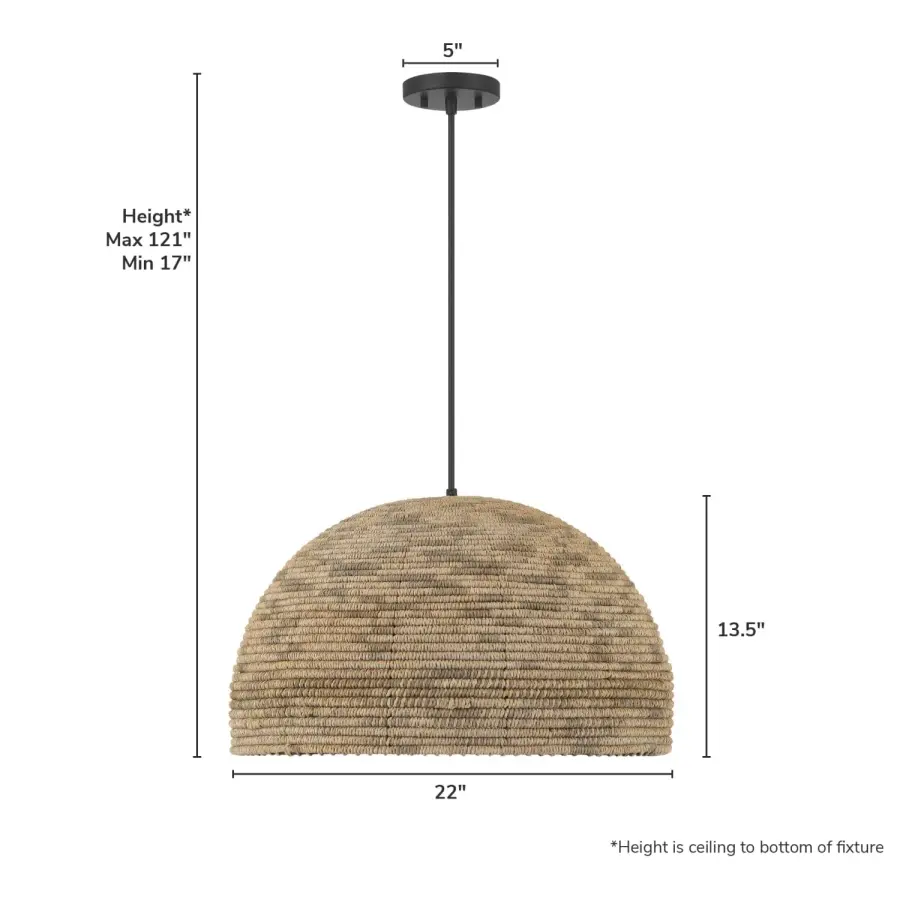 Hillmount Large Pendant in Matte Black - Image 4