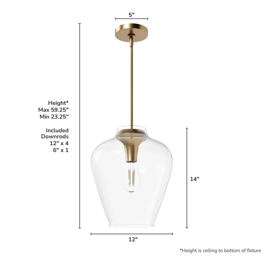 Vidria One Light Pendant in Alturas Gold - Image 11