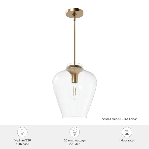 Vidria One Light Pendant in Alturas Gold - Image 8