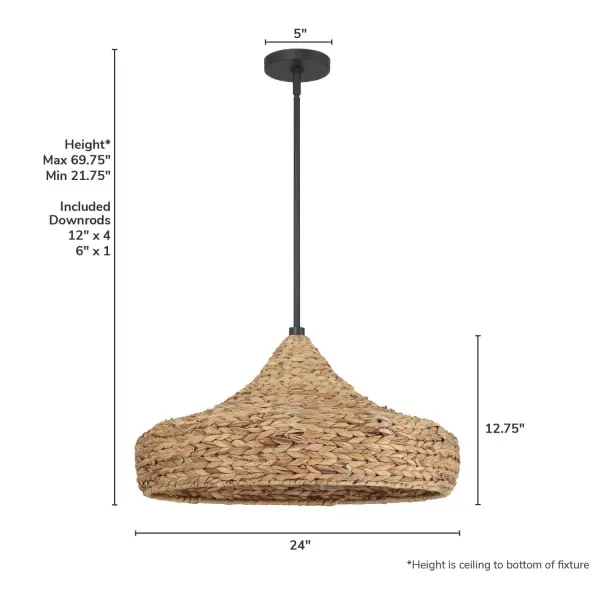 Cambria Three Light Pendant in Matte Black - Image 4