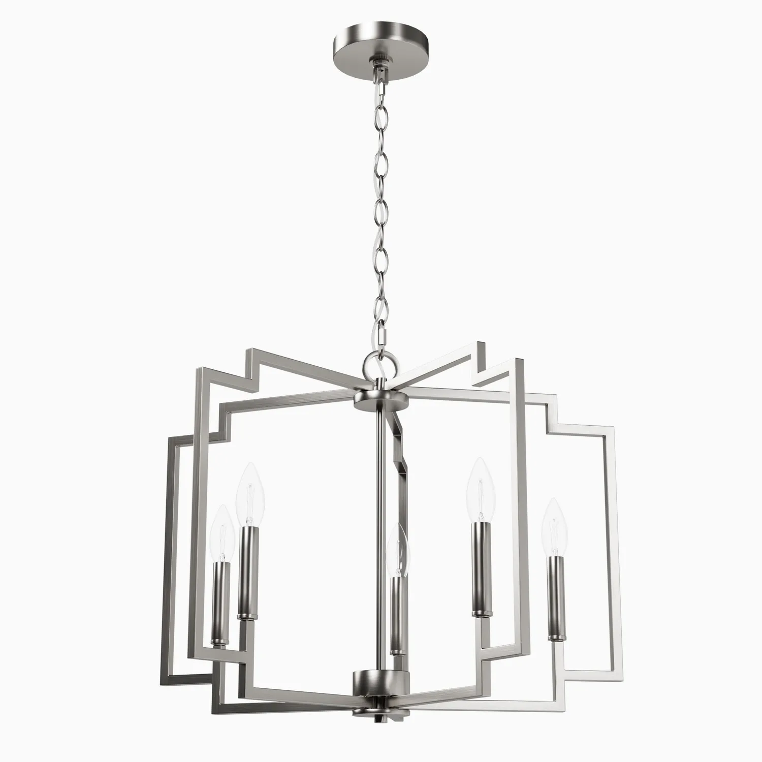 Zoanne Five Light Chandelier in Brushed Nickel