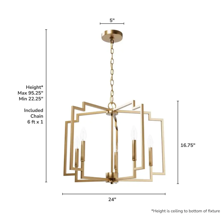 Zoanne Five Light Chandelier in Brushed Nickel - Image 11
