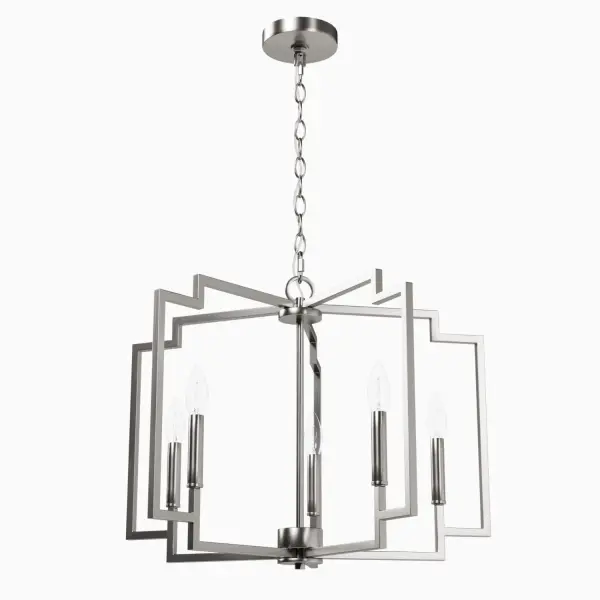 Zoanne Five Light Chandelier in Brushed Nickel - Image 22