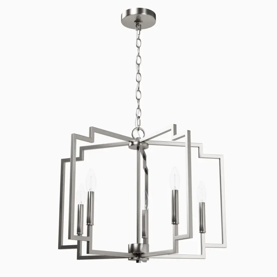 Zoanne Five Light Chandelier in Brushed Nickel - Image 22
