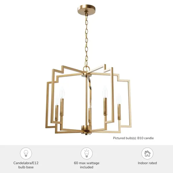 Zoanne Five Light Chandelier in Brushed Nickel - Image 8