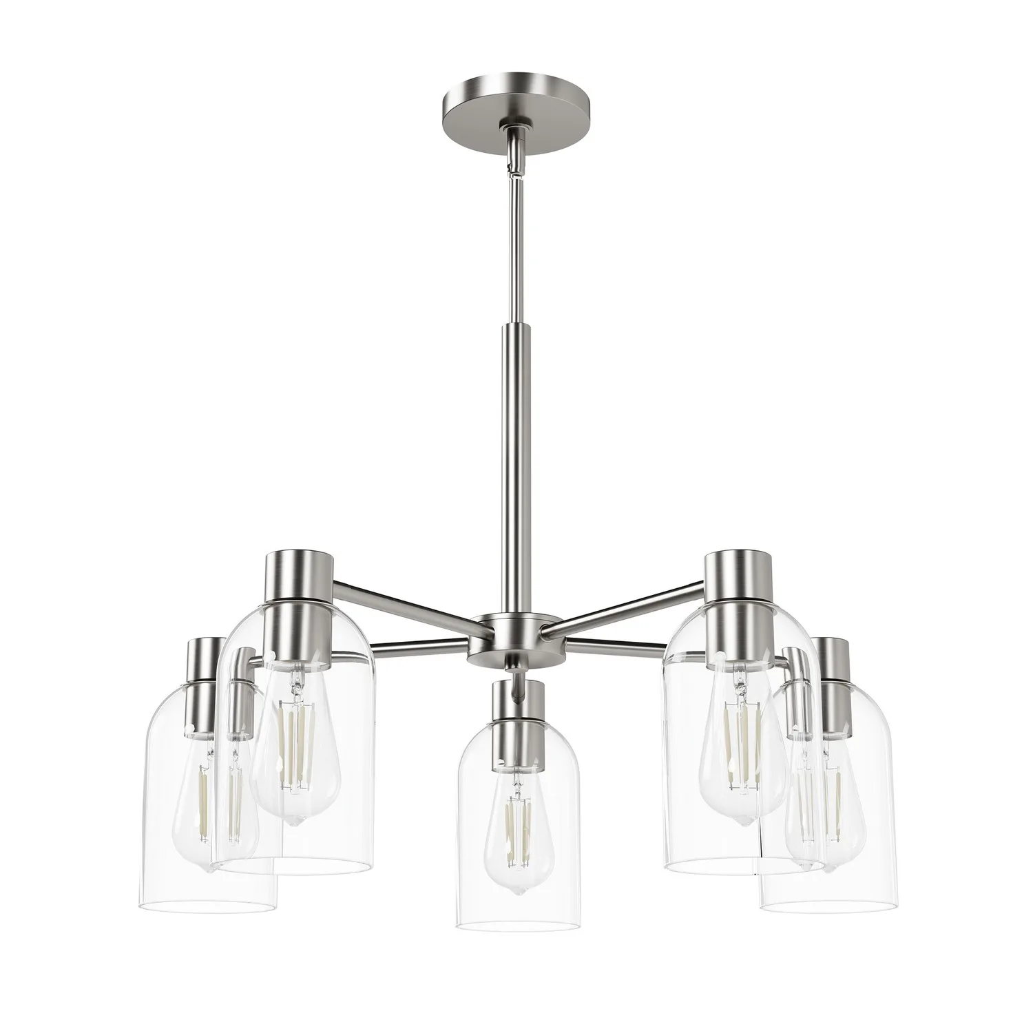 Lochemeade Five Light Chandelier in Brushed Nickel