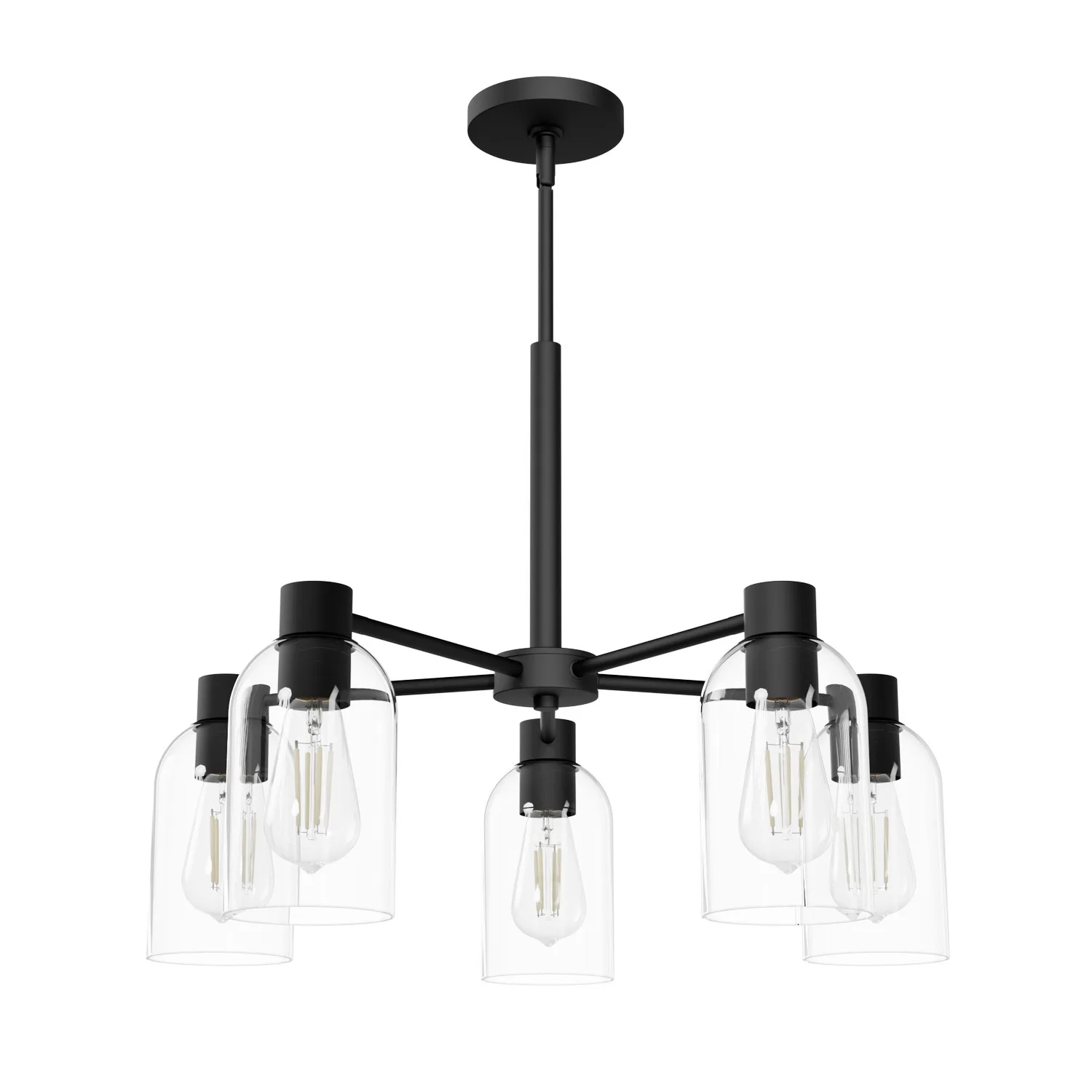Lochemeade Five Light Chandelier in Matte Black