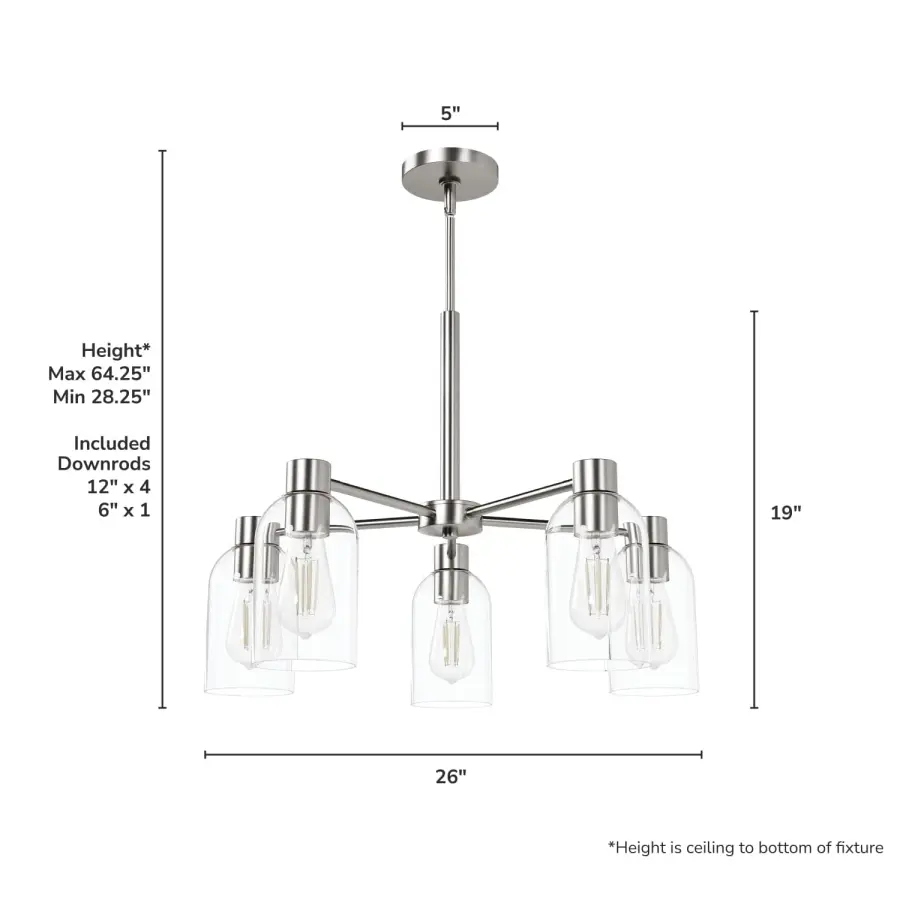 Lochemeade Five Light Chandelier in Alturas Gold - Image 11