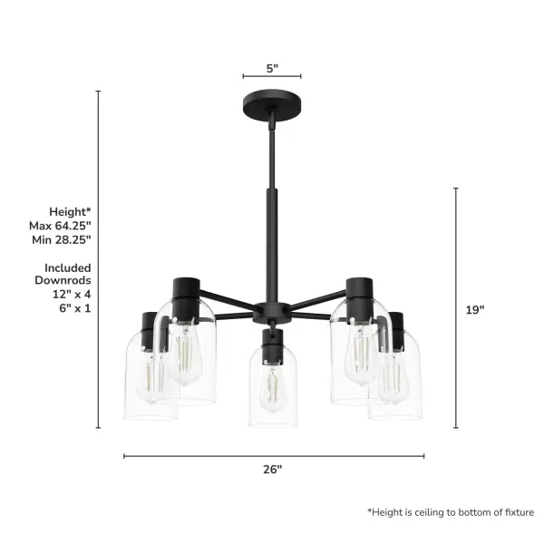 Lochemeade Five Light Chandelier in Alturas Gold - Image 12