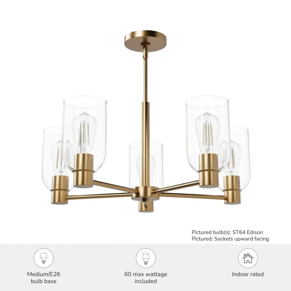 Lochemeade Five Light Chandelier in Alturas Gold - Image 7