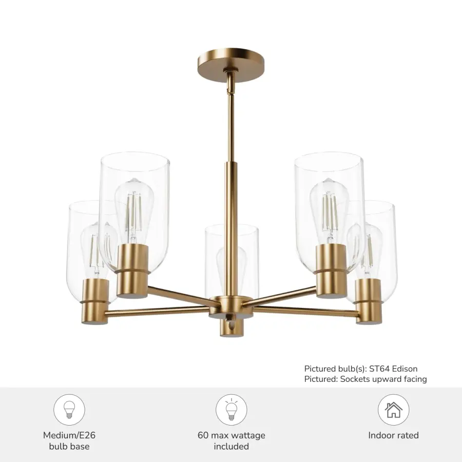 Lochemeade Five Light Chandelier in Alturas Gold - Image 7