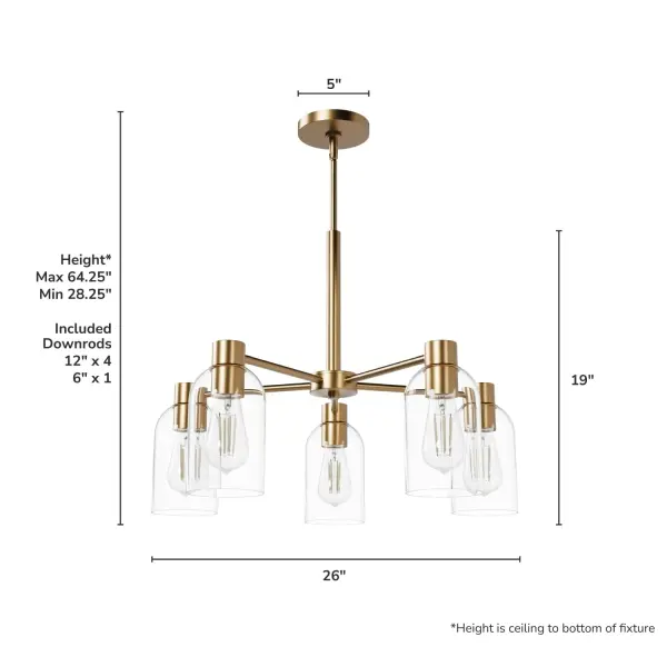 Lochemeade Five Light Chandelier in Alturas Gold - Image 10