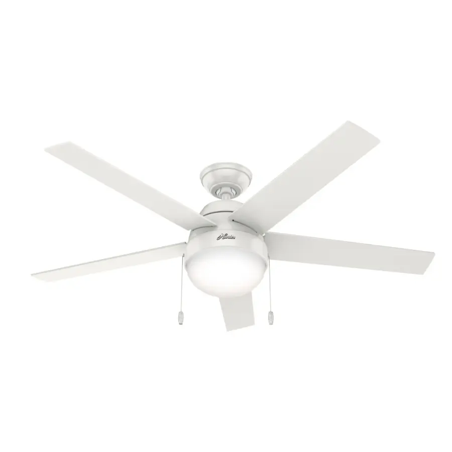 Anslee 52" Ceiling Fan with LED Light in Matte Silver - Image 1