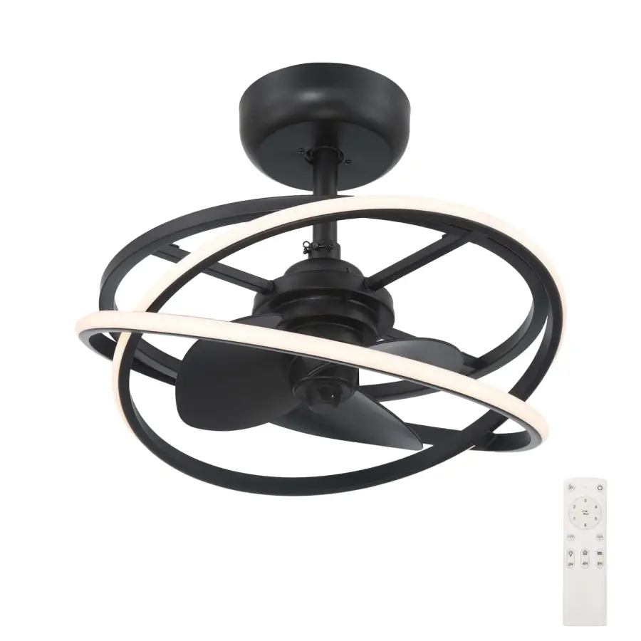 Cirro 20" Fandelier in Matte Black - Image 2