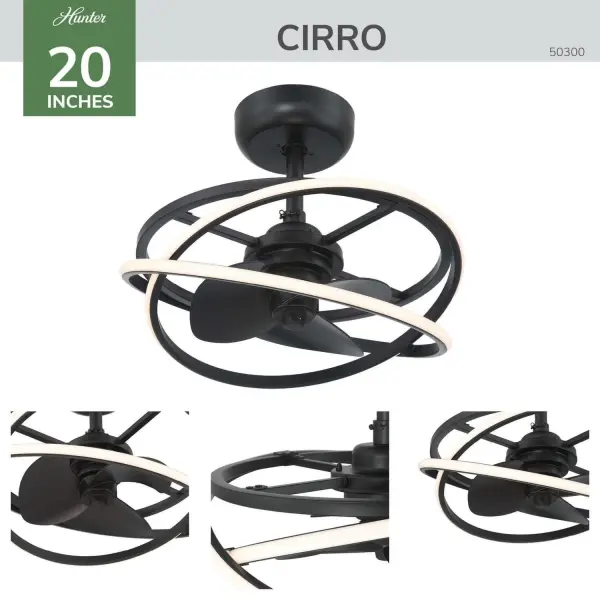 Cirro 20" Fandelier in Matte Black - Image 6