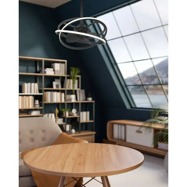 Cirro 20" Fandelier in Matte Black - Image 8