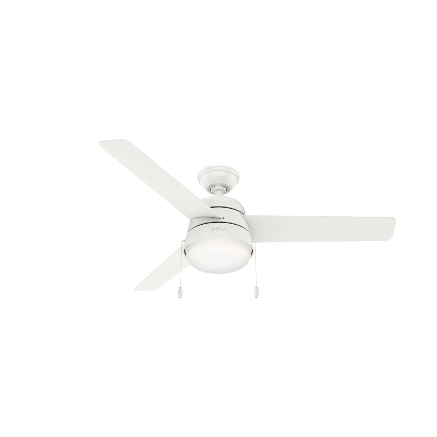 Aker 52" Ceiling Fan with LED Light in Fresh White