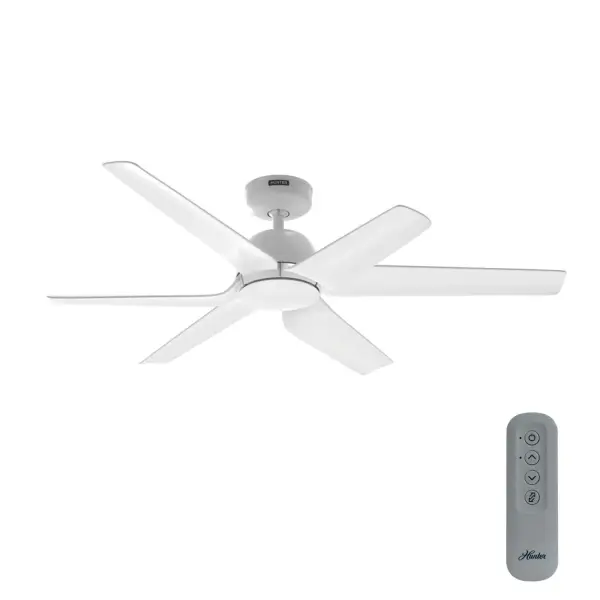 The AirStack is the fastest 52 in. fan in the Hunter lineup, delivering focused cooling for total outdoor comfort. An innovative stacked blade design with patent-pending AirColumn™ Mode focuses air into a concentrated column to cut through heat and humidity, bringing stronger airflow exactly where you need it. Backed by Hunter's SureSpeed® Guarantee, AirStack delivers our highest velocity airflow while maintaining quiet, wobble free performance. Powered by a 6 speed DC motor and ENERGY STAR® certified for efficiency, it delivers powerful cooling while helping reduce energy costs. A handheld remote is included for effortless control. Backed by 140 years of Hunter engineering and a limited lifetime motor warranty, it is designed to perform season after season. The fastest 52” fan in the Hunter lineup. AirColumn™ Mode concentrates airflow to bring you a rapid cooling sensation for outdoor living comfort. Built on our SureSpeed® Guarantee, it delivers our highest velocity when at maximum speed, activating AirColumn™ Mode for rapid cooling. Damp-rated to bring engineered airflow to covered outdoor spaces where cooling matters most. STACKED-BLADE INNOVATION: Our engineered stacked blade system uses long and short blades to focus air into a concentrated column that cuts through heat and humidity to deliver a stronger airflow to you. FOCUSED AIR: Activated at maximum speed, AirColumn™ Mode concentrates airflow to bring you an instant cooling sensation for comfortable outdoor living. AIRFLOW YOU FEEL: Built on our SureSpeed® Guarantee, it delivers our highest velocity when at maximum speed, activating AirColumn™ Mode for rapid cooling. ENERGY EFFICIENT: Hunter's ENERGY STAR® certified ceiling fans are 44% more efficient on average than conventional fans* helping you save your money on cooling costs. DAMP-RATED: A great option for covered patios, screened porches, and other areas that are not directly exposed to rain, snow, water, or moisture. REVERSIBLE MOTOR: Our 6-speed EcoWhisper DC motor provides the ultimate in efficient and quiet operation. EASY REMOTE FUNCTION: Use the control to adjust the fan speed from anywhere nearby. 140 YEARS OF QUALITY: Cutting-edge technology, American engineered, and ETL/UL tested for the highest safety standards. All backed by a limited lifetime motor warranty for peace of mind. *Based on testing conducted January 2023 comparing the average high-speed airflow velocity of Hunter SureSpeed ceiling fans and the best-selling online models for leading competitors. *Comparing minimum efficiency standards for ENERGY STAR certified fans to non-Energy-certified fans.