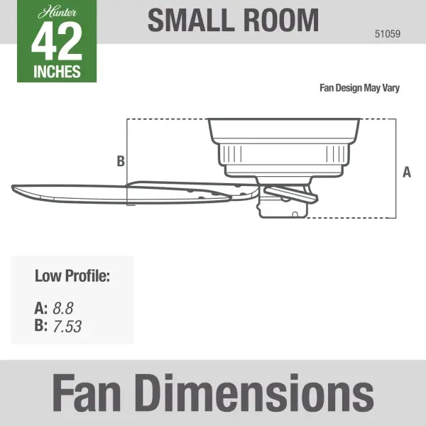 Low Profile 42" Ceiling Fan in Matte Black - Image 21
