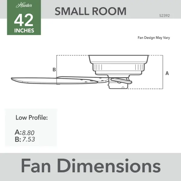 Low Profile 42" Ceiling Fan in Matte Black - Image 22