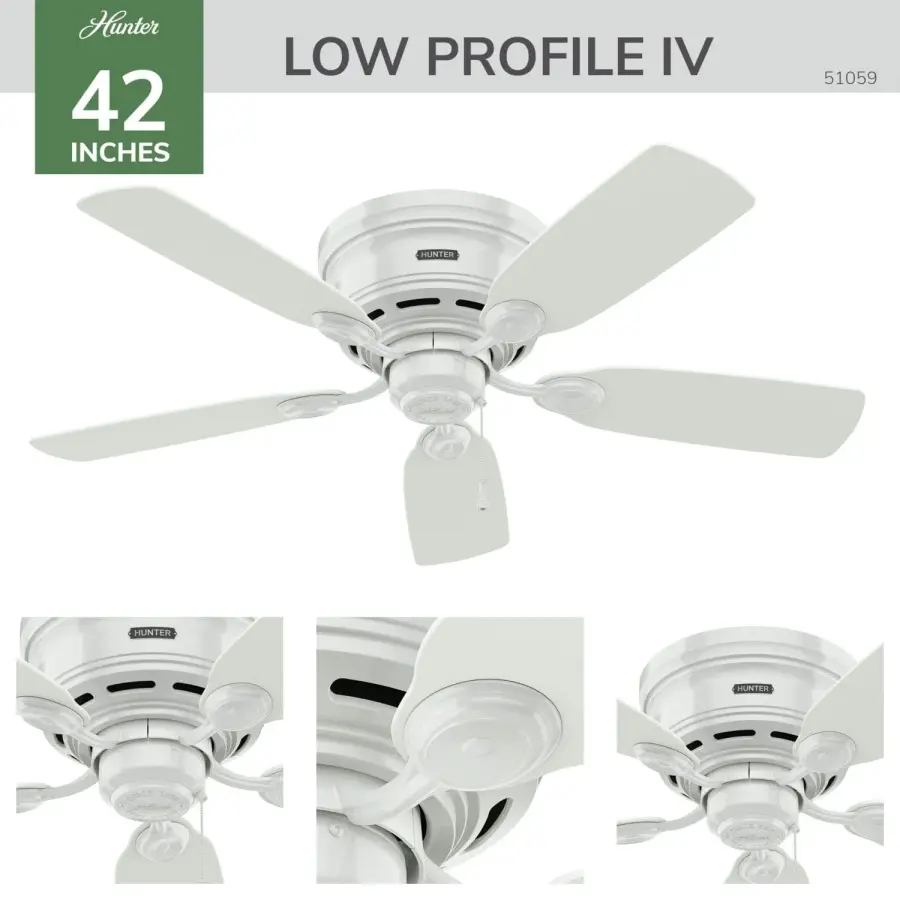 Low Profile 42" Ceiling Fan in Matte Black - Image 7