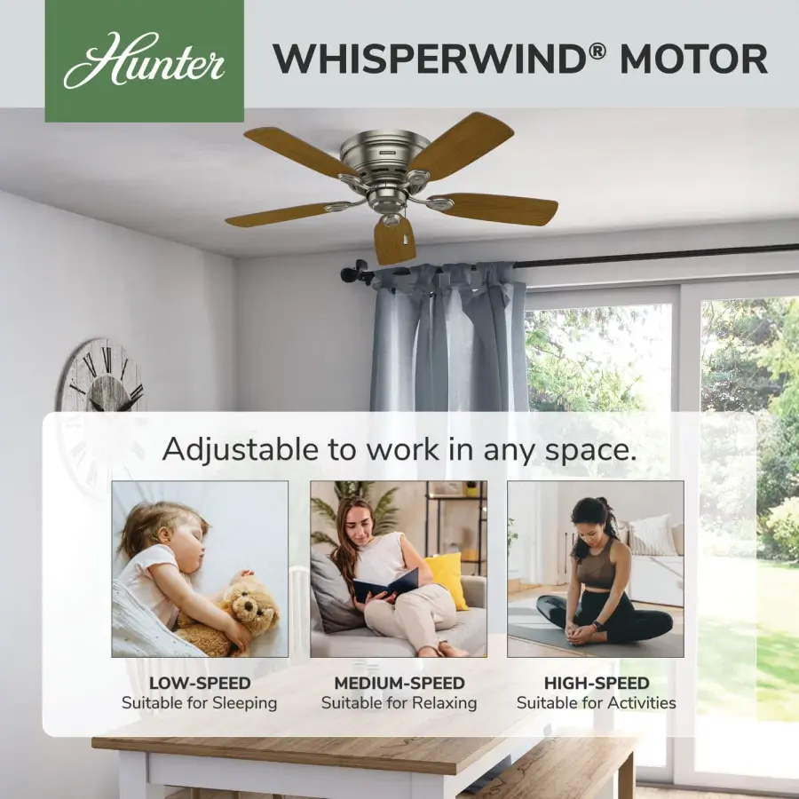 Low Profile 42" Ceiling Fan in Matte Black - Image 64