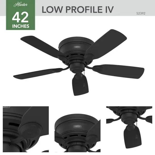Low Profile 42" Ceiling Fan in Matte Black - Image 8