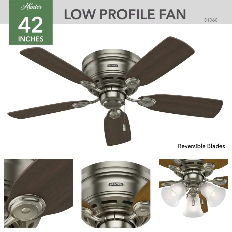 Low Profile 42" Ceiling Fan in Matte Black - Image 10