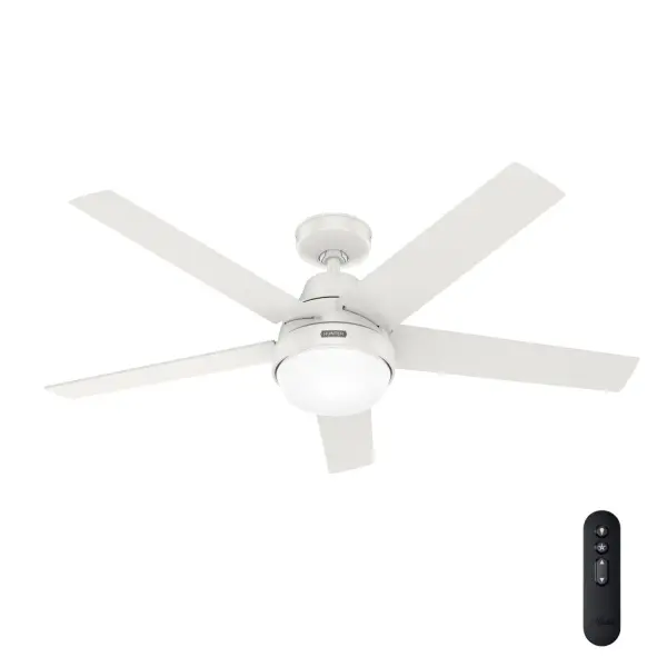 A modern fan design outfitted with modern technology. Built with our SureSpeed® Guarantee and HunterSMART™, formerly known as SIMPLEconnect®, Wi-Fi® technology, the Aerodyne smart ceiling fan delivers optimized, high-speed cooling with the tap of your smartphone or voice command to your smart device. Connect the Aerodyne smart fan with Amazon Alexa, Google Home, and Apple HomeKit. The Wi-Fi components and remote receiver are built into this modern ceiling fan, so you'll have it up and running in no time. HunterSMART™ technology for easy smart home integration. Built with our SureSpeed® Guarantee to deliver faster airflow you can feel. Installation made easy with Hunter's 3D InterActive Guide. 2 bulbs included SMART HOME FAN: HunterSMART™ (formerly SIMPLEconnect®) offers Wi-Fi capabilities, seamlessly integrating with smart home systems like Apple HomeKit, Google Home, and Amazon Alexa. AIRFLOW YOU FEEL: Built with our SureSpeed® Guarantee, this fan delivers high airflow velocity while maintaining quiet, wobble-free performance. DIGITAL MANUAL: Installation made easy with Hunter's 3D InterActive Guide—just scan the QR code for quick setup. WHISPER-QUIET MOTOR: 4-speed, WhisperWind® reversible motor for optimal performance in summer and winter. PRE-INSTALLED RECEIVER: Control receiver built into the fan. One less step for installation. EASY CONTROL FUNCTION: Use the control to adjust the fan speed and dim the light. INDOOR FANS: Great for bedrooms, offices and great rooms. Make sure you get the right size for the best cooling efficiency. STANDARD PROFILE MOUNTING: 3 inch downrod included. 140 YEARS OF QUALITY: Cutting-edge technology, American engineered, and ETL/UL tested for the highest safety standards — All backed by a limited lifetime motor warranty for peace of mind. COMPATIBLE ACCESSORIES: Works with Hunter and Casablanca accessories, not including Hunter Original® accessories. WARRANTY: Limited Lifetime Motor Warranty backed by the only company with over 140 years in the fan business. *Based on testing conducted January 2023 comparing the average high-speed airflow velocity of Hunter SureSpeed ceiling fans and the best-selling online models for leading competitors. - alternate view
