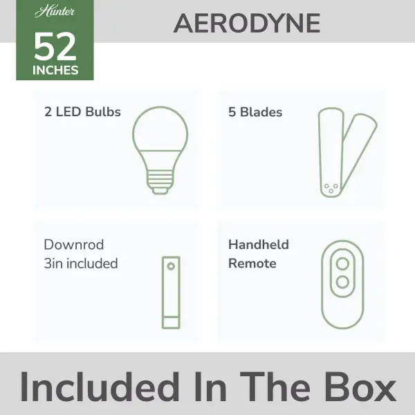 Aerodyne Indoor Smart Fan with LED Light 52 inch with Remote - Image 36