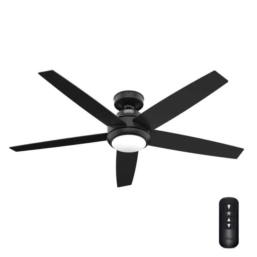 Zayden 52" Ceiling Fan with LED Light Kit in Matte Black - Image 1