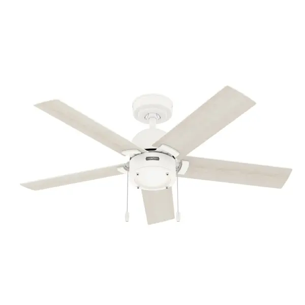 Make a bold statement in Hunter's Erling ceiling fan with an LED light. Built with Hunter's SureSpeed® Guarantee, this fan was engineered to deliver optimized airflow to your home's smaller spaces and could be a perfect match for your mudroom, home office, or foyer. As easy to install as it is to admire, the Erling is a smart choice to stay cool. Built with our SureSpeed® Guarantee to deliver faster airflow you can feel Rated for indoor use only 1 bulbs included AIRFLOW YOU FEEL: Built with our SureSpeed® Guarantee to deliver over 33% higher air velocity than leading competitors* while maintaining quiet, wobble-free performance. WHISPER-QUIET MOTOR: 3-speed, WhisperWind® reversible motor for optimal performance in summer and winter. LIGHT OUTPUT: Provides bright, white light. SMALL ROOM FAN: Ideal size for home offices, laundry rooms, and bedrooms. STANDARD PROFILE MOUNTING: 4 inch downrod included. 140 YEARS OF QUALITY: Cutting-edge technology, American engineered, and ETL/UL tested for the highest safety standards — All backed by a limited lifetime motor warranty for peace of mind. COMPATIBLE ACCESSORIES: Works with Hunter and Casablanca accessories, not including Hunter Original® accessories WARRANTY: Limited Lifetime Motor Warranty backed by the only company with over 140 years in the fan business *Based on testing conducted January 2023 comparing the average high-speed airflow velocity of Hunter SureSpeed ceiling fans and the best-selling online models for leading competitors. - alternate view