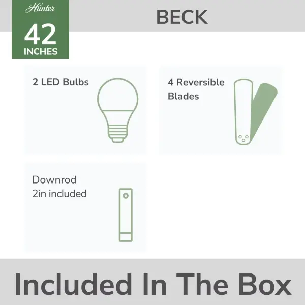 Beck 42" Ceiling Fan with LED Light in Matte Black - Image 25