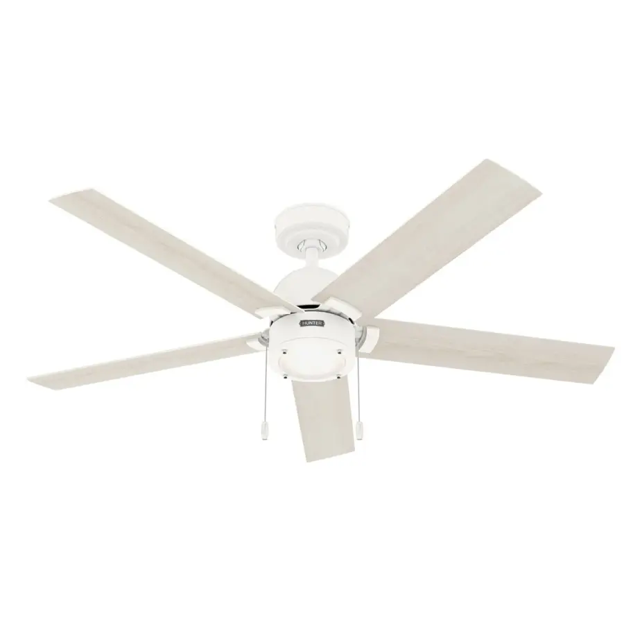 Erling 52" Ceiling Fan with LED Light in Matte White - Image 1