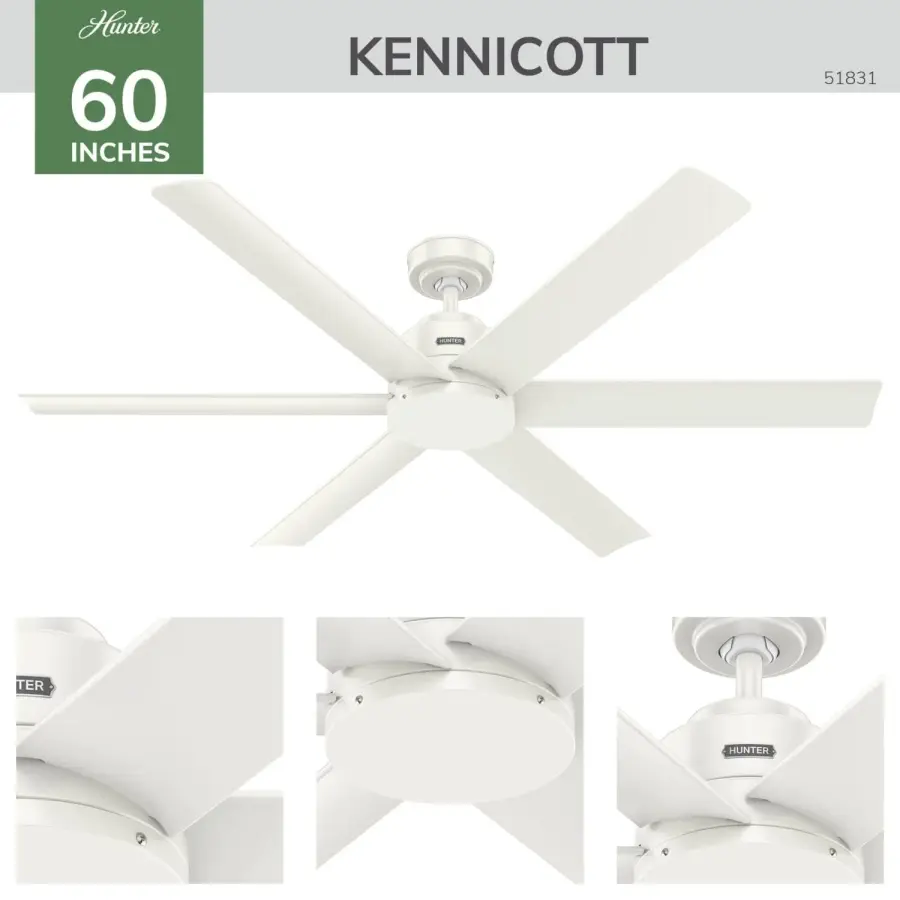 Kennicott 60" Ceiling Fan in Fresh White - Image 5