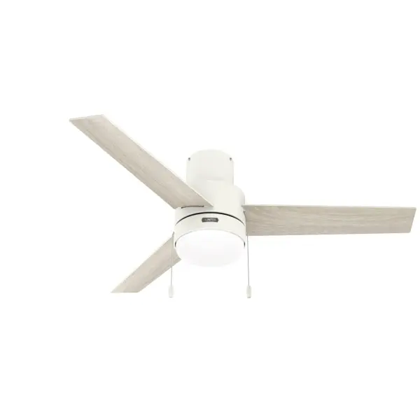 The Brunner ceiling fan is energy-efficient and uses dimmable LED bulbs, making it perfect for most indoor spaces like living rooms and master bedrooms. Its sleek and modern minimalist design makes it a perfect fit for any contemporary home. Mix and match with modern lighting from our lighting collections. We have everything you need to finish your rooms with style. WhisperWind® whisper-quiet motor. Rated for indoor use only 2 bulbs included Pull chains included WHISPER-QUIET MOTOR: 3-speed, WhisperWind® reversible motor for optimal performance in summer and winter. INDOOR FANS: Great for bedrooms, offices and great rooms. Make sure you get the right size for the best cooling efficiency. LARGE ROOM FAN: Ideal size for spaces like living rooms and bedrooms. LOW PROFILE MOUNTING: Designed to fit flush against ceilings less than 9 feet high. 140 YEARS OF QUALITY: Cutting-edge technology, American engineered, and ETL/UL tested for the highest safety standards — All backed by a limited lifetime motor warranty for peace of mind. COMPATIBLE ACCESSORIES: Works with Hunter and Casablanca accessories, not including Hunter Original® accessories WARRANTY: Limited Lifetime Motor Warranty backed by the only company with over 140 years in the fan business