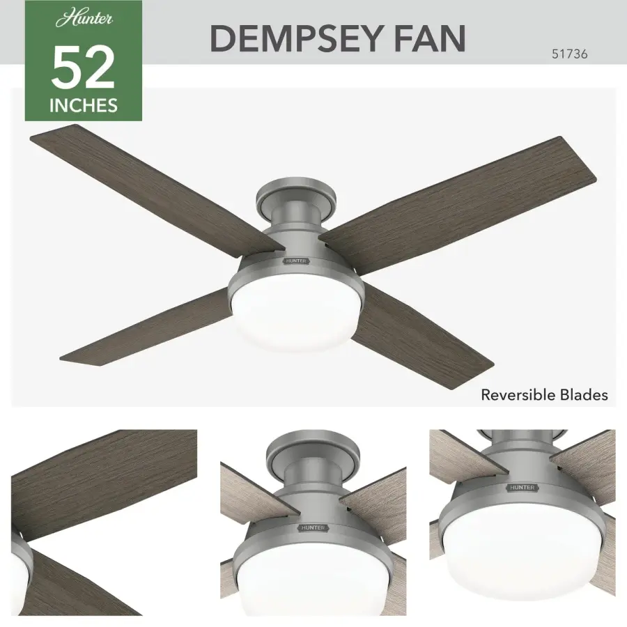 Dempsey Low Profile with Light 52 inch - Image 11