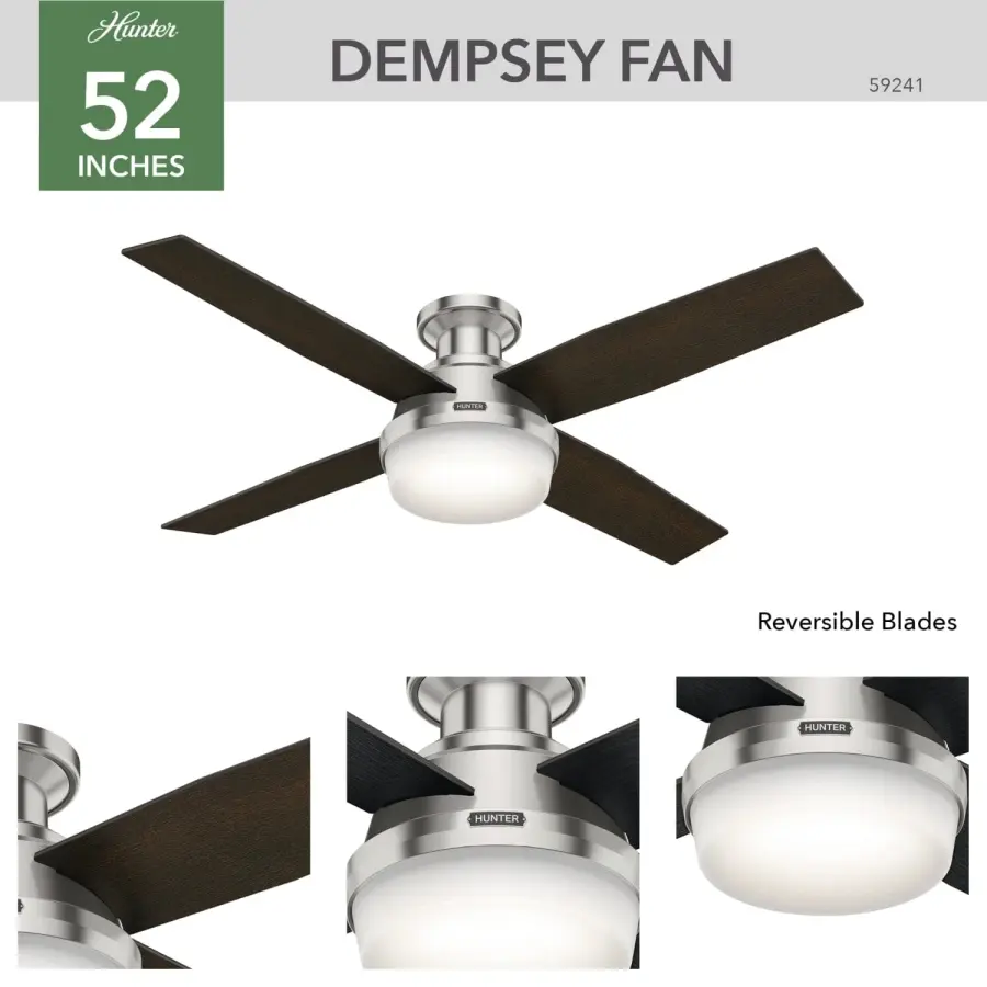 Dempsey Low Profile with Light 52 inch - Image 12