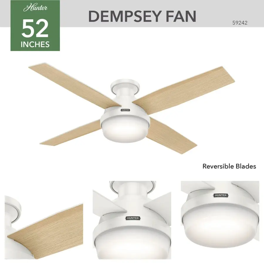 Dempsey Low Profile with Light 52 inch - Image 13