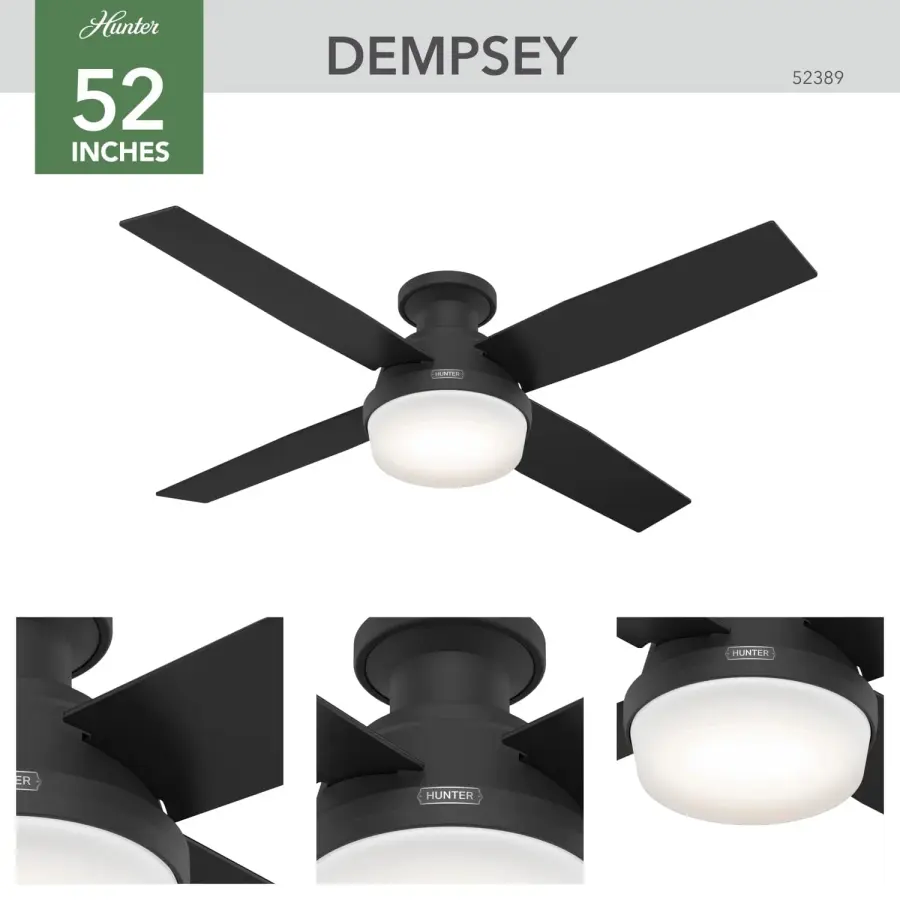 Dempsey Low Profile with Light 52 inch - Image 16