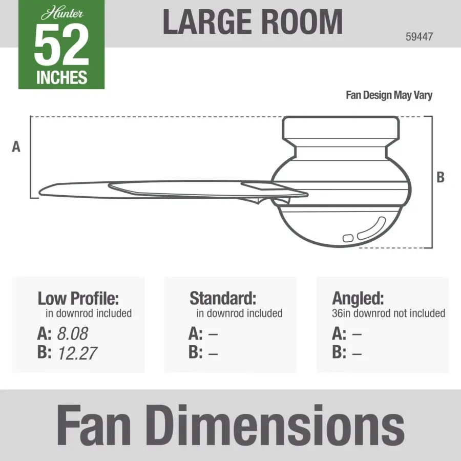 Dempsey Low Profile with Light 52 inch - Image 46