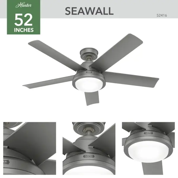 Seawall Outdoor WeatherMax with LED Light 52 inch with remote - Image 4