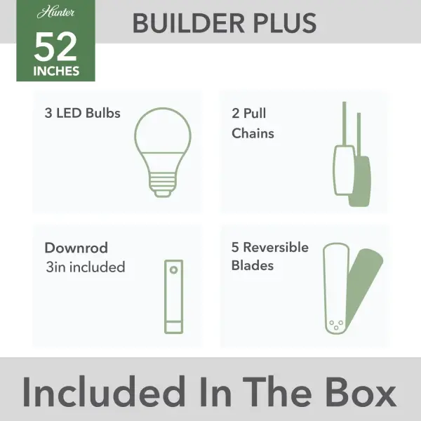 Builder ENERGY STAR DC with Light 52 inch - Image 17