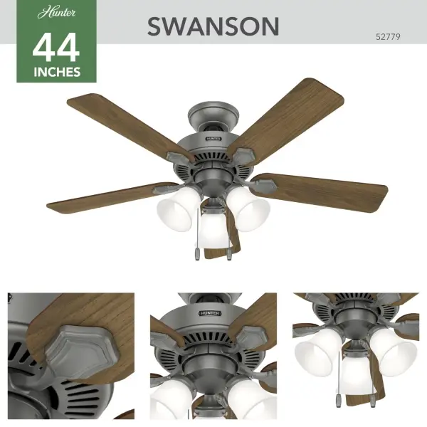 Swanson 44" Ceiling Fan in Matte Silver - Image 9