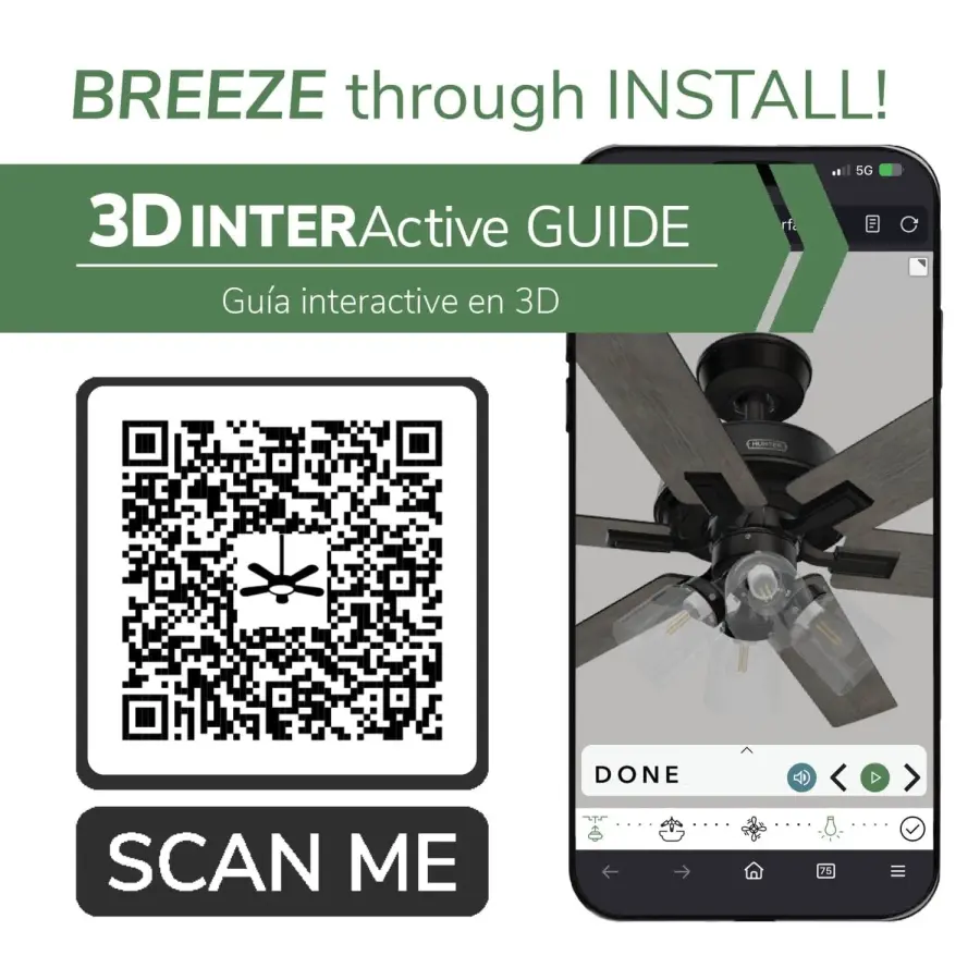 Fonthill Indoor HunterExpress with LED Light 52 inch with remote - Image 55