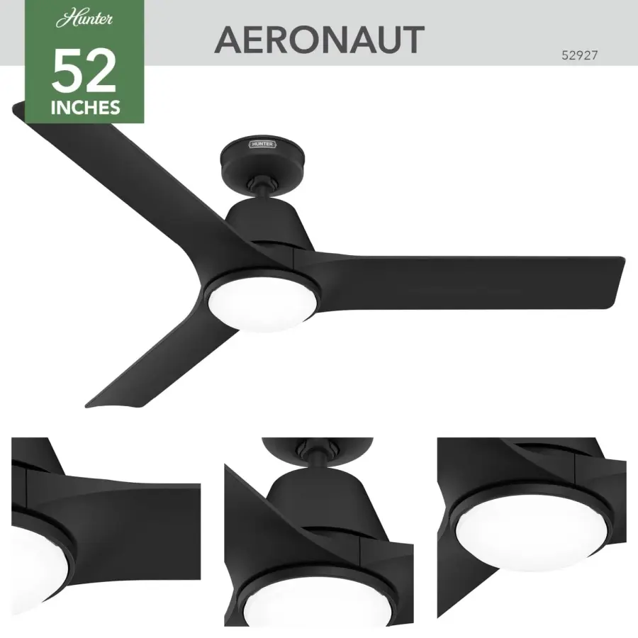 Aeronaut Outdoor Smart Fan with LED Light 52 inch with Remote - Image 3