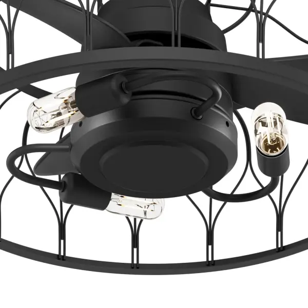 Rotonda 20" Ceiling Fan with Light Kit in Matte Black - Image 11