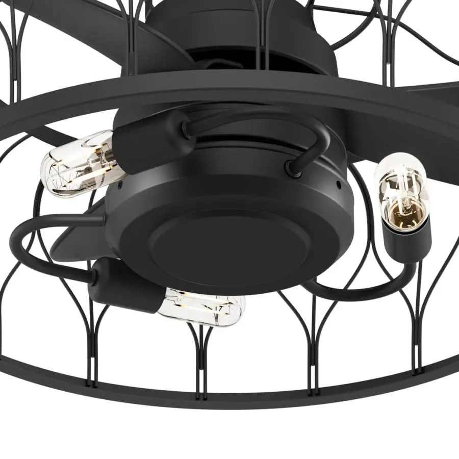 Rotonda 20" Ceiling Fan with Light Kit in Matte Black - Image 11
