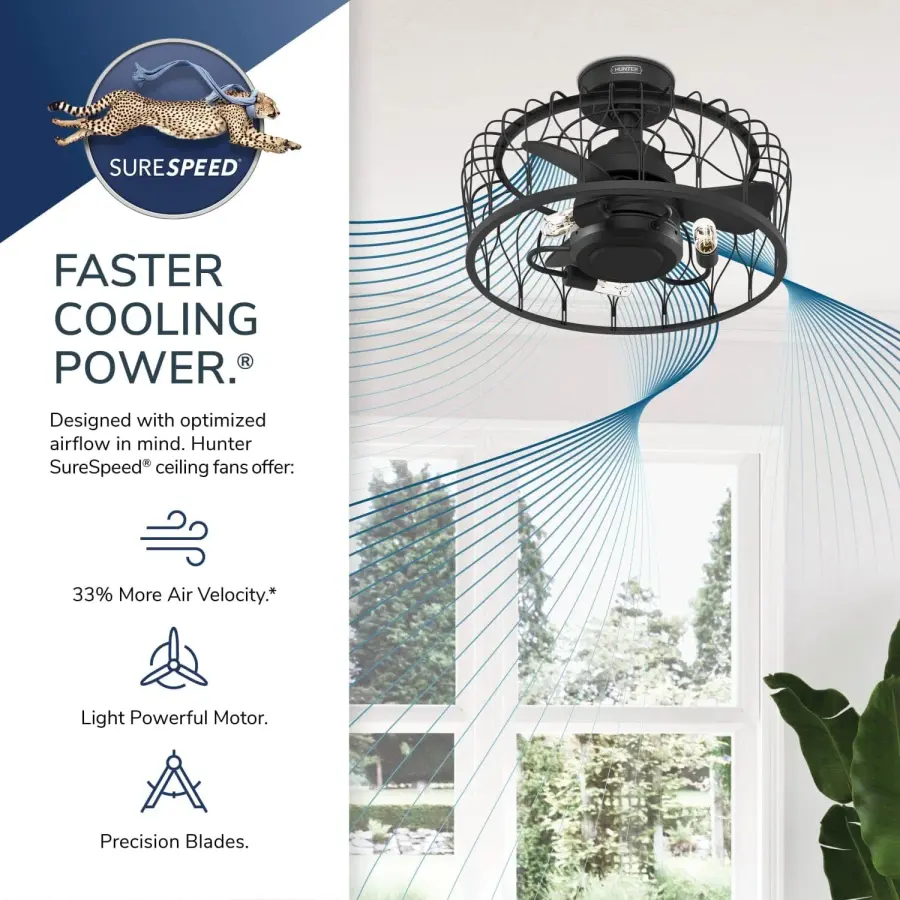 Rotonda 20" Ceiling Fan with Light Kit in Matte Black - Image 17